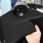 High end silky cotton breathable short sleeve T-shirt men summer designer Paul brand embroidered fashion casual round neck top - Image 9