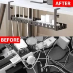 Under Desk Cable Management Tray No Drill Iron Power Strip Holder Wire Cord Organizer Clamp Mount for Home Office Desk - Image 5