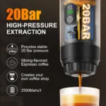 DENOKIN Portable Espresso Coffee Machine With Digital Display 3-in-1 Capsule Coffee Maker for Car & Home Camping Coffee Maker - Image 5
