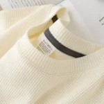 Men's New Summer Waffle Round Neck Short Sleeve T-Shirt Comfortable Breathable Short-Sleeved Top for Casual Wear - Image 6