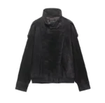 Women's Jacket Fall 2025 New Black Long Sleeve Pebble Faux Leather Jacket Motorcycle Style Personality Fashion - Image 7