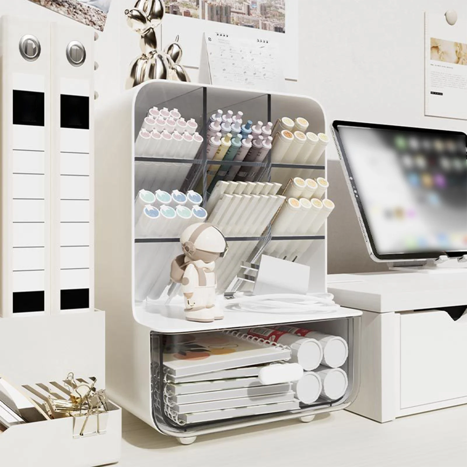 S2c72ca40fd654009a3791c2ecdf168df5.webp Students' Large-capacity Oblique Pen Holder Desk Stationery Storage Box School Office Desk Sundry Storage Rack Desk Storage Box - Image 1