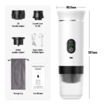 DENOKIN Portable Espresso Coffee Machine With Digital Display 3-in-1 Capsule Coffee Maker for Car & Home Camping Coffee Maker - Image 7