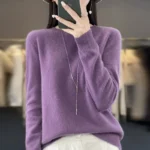 New cashmere sweater women's sweater in autumn and winter 100% merino wool fashion O-neck autumn warm pullover top - Image 16
