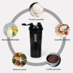 3 Layers Shaker Protein Bottle Powder Shake Cup Water Bottle Plastic Mixing Cup Body Building Exercise Bottle - Image 2