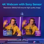 Webcam 4K Streaming Web Camera 1080P 60FPS USB Camera EMEET S600 Autofocus Living Stream Camera With Mics for Tiktok/YouTube - Image 2