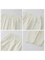 CHIC VEN Women White Pants Solid Casual Elastic Waist High Waisted Pleated Wide Leg Female Trousers  Fold Summer 2025 Clothing - Image 4