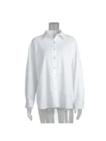 Bornladies 100% Cotton Spring Summer Versatile Lazy Casual Shirt Women's Fashionable Solid Color Loose Shirt Cardigan Shirt - Image 6