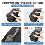 Vacuum Backpack Travel Bag for Men Large Capacity Backpack Business Laptop Backpack Women Men Expandable Backpack School Bag - Image 2