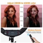 18 inch Ring Light with Tripod Stand 55W 3000-5800K CRI 90 Photo Studio Light for Vlog Video Shooting Makeup Selfie Ring Light - Image 5