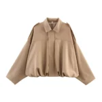 TFMLN Women Suede Bomber Jacket Spring New Fashion Long Sleeve Zipper Oversize Solid Bomber Coat Chic Lady 2025 Streetwear - Image 13
