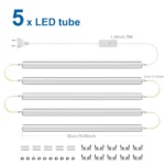 1-6PCS 220V EU Power Plug Under Cabinet Light T5 LED Tube Lamp 50cm Home Lighting Fluorescent Lamp With Push Button Switch - Image 12