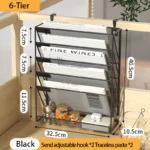 Desk File Organizer Mesh 5-Tier, Hanging Wall Mount Document Organization Stand, Desktop Vertical Mail Paper Folder Holder Rack - Image 9