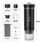 DENOKIN Portable Espresso Coffee Machine With Digital Display 3-in-1 Capsule Coffee Maker for Car & Home Camping Coffee Maker - Image 8