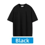 100% Pure Cotton T-Shirt With Round Neck Shoulder Design For Both Men Women Summer Solid Color Short Sleeved Casual Loose Fit - Image 9