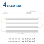 1-6PCS 220V EU Power Plug Under Cabinet Light T5 LED Tube Lamp 50cm Home Lighting Fluorescent Lamp With Push Button Switch - Image 9