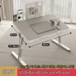 Adjustable Laptop Bed Tray Table Portable Standing Desk with Storage Drawer Foldable Lap Tablet for Sofa Comfortable Viewing - Image 7