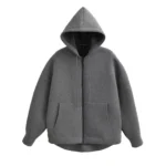 HH 2026 Casual Women's Soild Zipper Hoodie Long Sleeve Big Pocket Zipper Jacket With Hood Female Loose Outerwear Coat Tops - Image 9