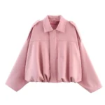 TFMLN Women Suede Bomber Jacket Spring New Fashion Long Sleeve Zipper Oversize Solid Bomber Coat Chic Lady 2025 Streetwear - Image 14