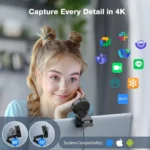 Webcam 4K Web Camera 1080P 60fps with Microphone Mini USB Camera for Computer/ Desktop / Laptop EMEET Webcam - Image 6