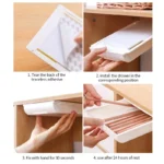 Adhesive Under Desk Drawer Organizer Hidden Table Storage Box Slide Out Tray Simple Sundries Cosmetics Stationery Organizer - Image 4