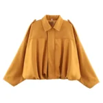 Women's Bomber Jackets Coats Fashion Turn-down Collar Long Sleeve Loose Coats Vintage Female Outerwear Chic Tops - Image 14