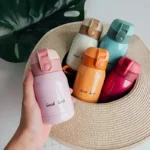 200/350ml Cute Mini Thermos Cup Stainless Steel Thermal Coffee Mug Portable Vacuum Flask Insulated Water Bottle with Button Lid - Image 2
