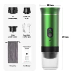 DENOKIN Portable Espresso Coffee Machine With Digital Display 3-in-1 Capsule Coffee Maker for Car & Home Camping Coffee Maker - Image 9