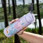 750ml Dinosaur Water Bottle For Kids Water Sippy Cup With Silicone Straw Leakproof Plastic Water Bottles Summer Kids Water Cup - Image 4