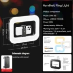 Three-color dimming, ring rabbit cage fill light selfie live broadcast photography light with Bluetooth selfie reverse charging - Image 6