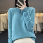 New cashmere sweater women's sweater in autumn and winter 100% merino wool fashion O-neck autumn warm pullover top - Image 4