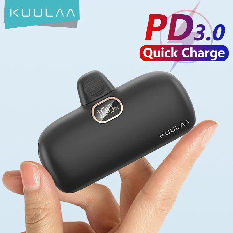 Sae60f4c2c4384a66b83fef67cd4e2a3fK.webp KUULAA Mini Power Bank 5000mAh PowerBank Fast Charging Portable Charger For iPhone 17 16 14 Xiaomi Samsung poco External Battery - Image 1