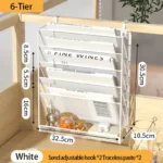 Desk File Organizer Mesh 5-Tier, Hanging Wall Mount Document Organization Stand, Desktop Vertical Mail Paper Folder Holder Rack - Image 10