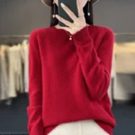 New cashmere sweater women's sweater in autumn and winter 100% merino wool fashion O-neck autumn warm pullover top - Image 20