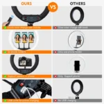 18 inch Ring Light with Tripod Stand 55W 3000-5800K CRI 90 Photo Studio Light for Vlog Video Shooting Makeup Selfie Ring Light - Image 4