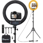 18 inch Ring Light with Tripod Stand 55W 3000-5800K CRI 90 Photo Studio Light for Vlog Video Shooting Makeup Selfie Ring Light
