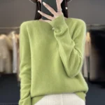 New cashmere sweater women's sweater in autumn and winter 100% merino wool fashion O-neck autumn warm pullover top - Image 15