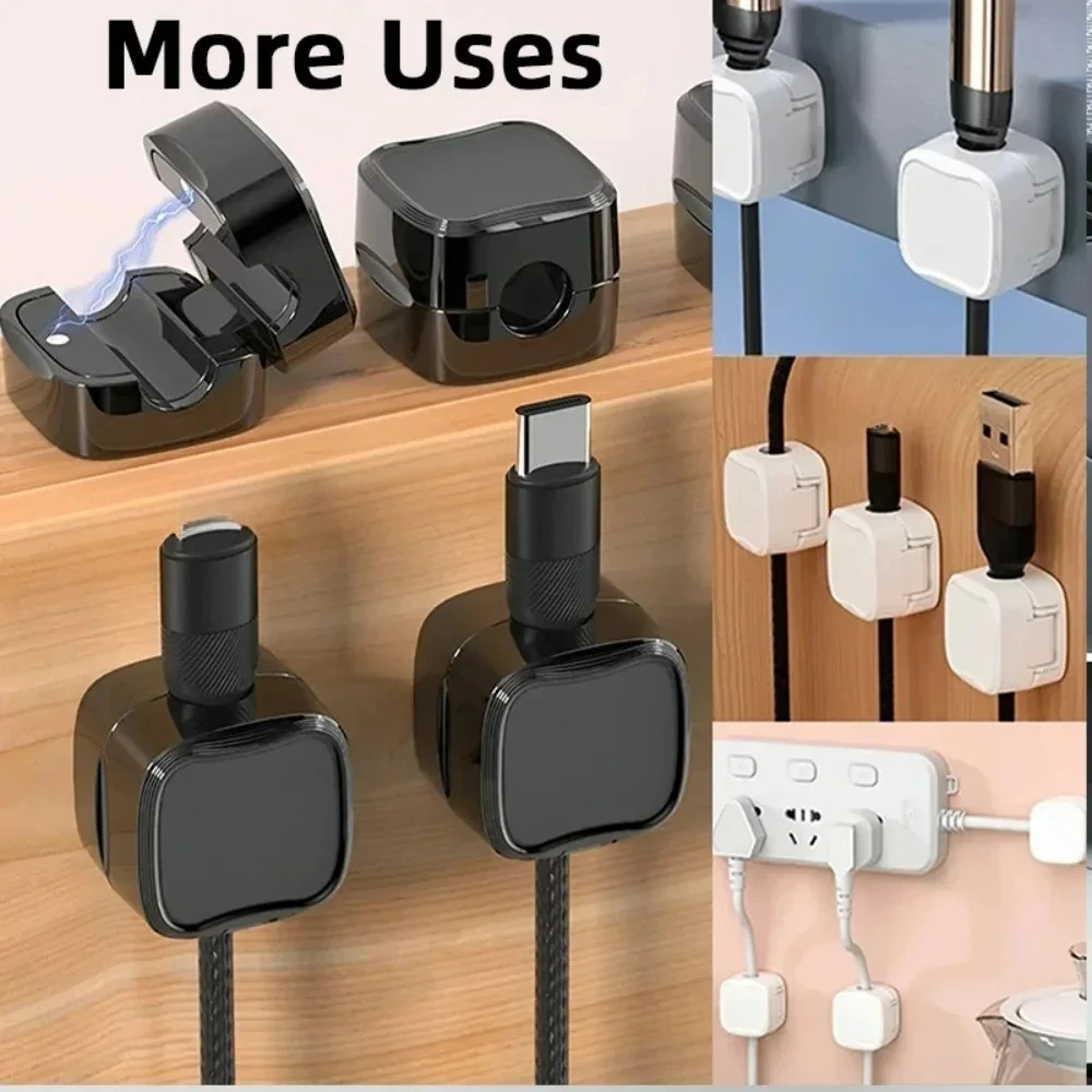 Se2d24cc7976945e6b0e3f47d91dacb16J.webp 36/16/8/4/1PCS Magnetic Cable Clips Cable Smooth Adjustable Cord Holder Under Desk Cable Management Wire Keeper Cable Organizer - Image 1