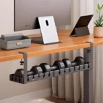 Under Desk Cable Management Tray No Drill Iron Power Strip Holder Wire Cord Organizer Clamp Mount for Home Office Desk - Image 4