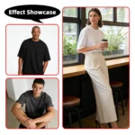 100% Pure Cotton T-Shirt With Round Neck Shoulder Design For Both Men Women Summer Solid Color Short Sleeved Casual Loose Fit - Image 5