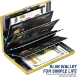Anti-Scan RFID Blocking Card Holder - Aluminum Metal Wallet for 6 ID/Bank Cards Business Credit Card Case with Secure Protection - Image 3